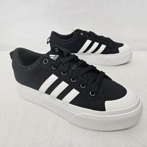 Adidas Bravada 2.0 Platform Skateboarding Shoe IE2310 Black White Women Size 7.5
